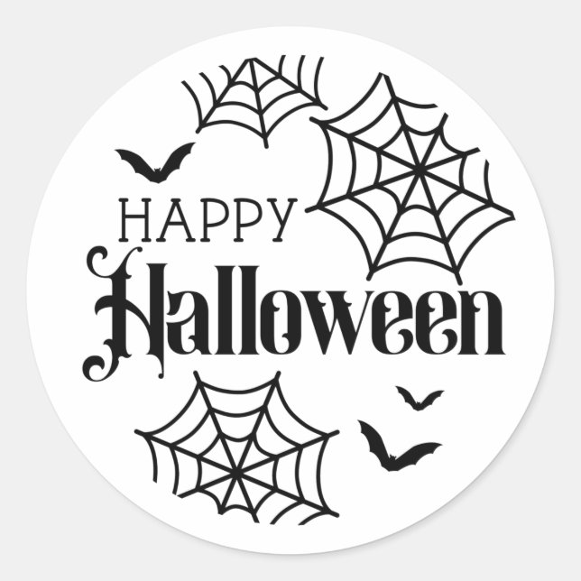 Happy Halloween Spider Web Sticker (Front)