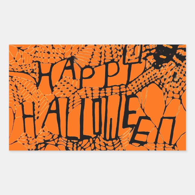 HAPPY HALLOWEEN SPIDER WEB stickers (Front)