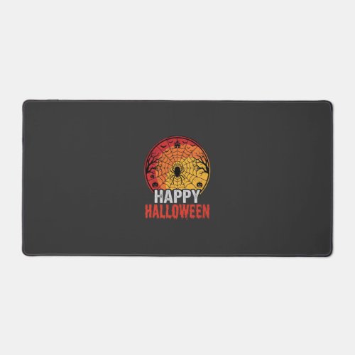 Happy Halloween Spider Web Vector Design Desk Mat