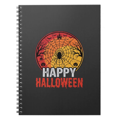 Happy Halloween Spider Web Vector Design Notebook
