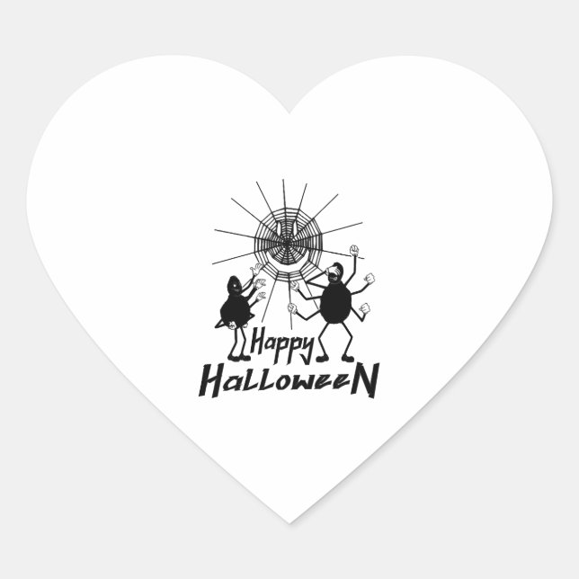Happy Halloween, Spiders Halloween Heart Sticker (Front)