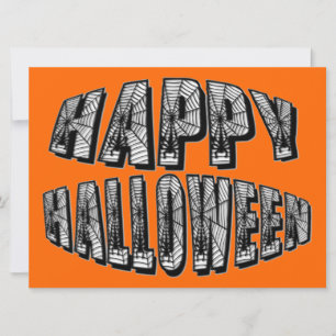 Happy Halloween Spiders & Spider Web Invitation