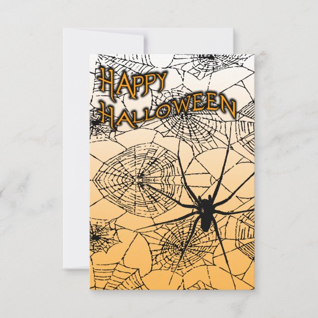 happy halloween spiderwebs invitation (Front)