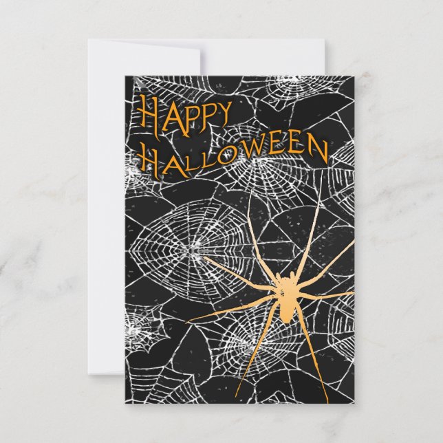 happy halloween spiderwebs invitation (Front)
