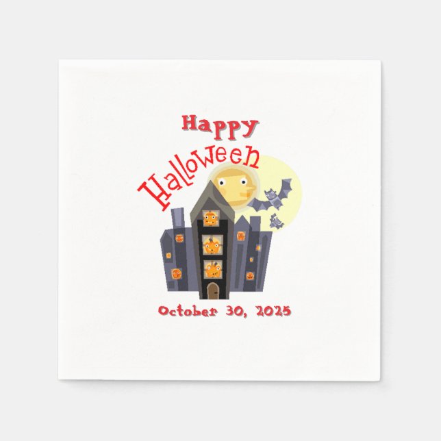 Happy Halloween Spook House and more Napkins (Front)
