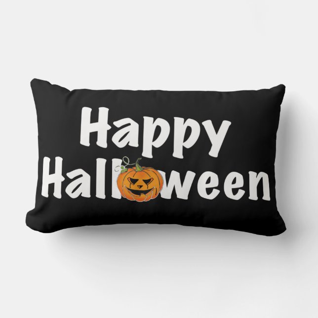 Happy Halloween spooktacular pumpkin Jack-lantern Lumbar Pillow (Front)