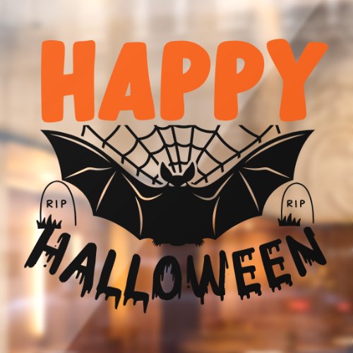 Happy Halloween Spooky Bat Window Cling