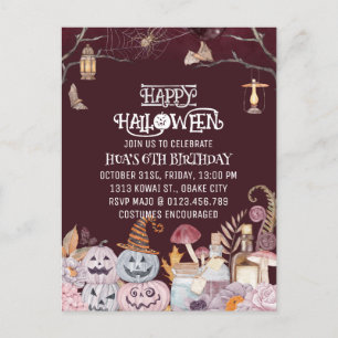 Happy Halloween Spooky Birthday Party Invitation
