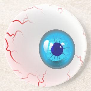 Happy Halloween! Spooky Blue Eyeball Drink Coaster