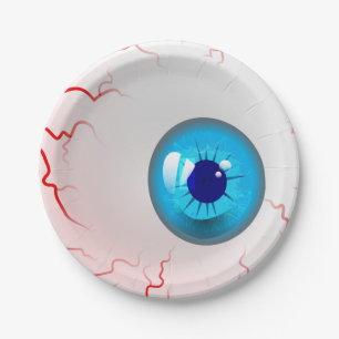 Happy Halloween! Spooky Blue Eyeball Paper Plates