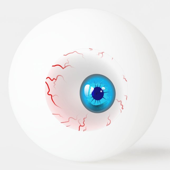 Happy Halloween! Spooky Blue Eyeball Ping-Pong Ball (Front)