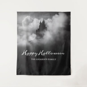Happy Halloween Spooky Castle Party Backdrop