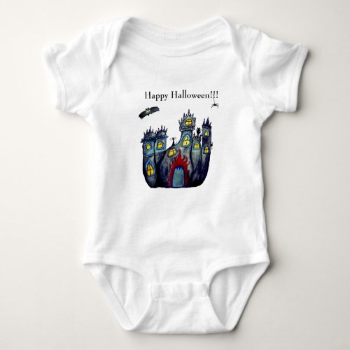 Happy Halloween Spooky Castle   T_shirt Baby Bodysuit