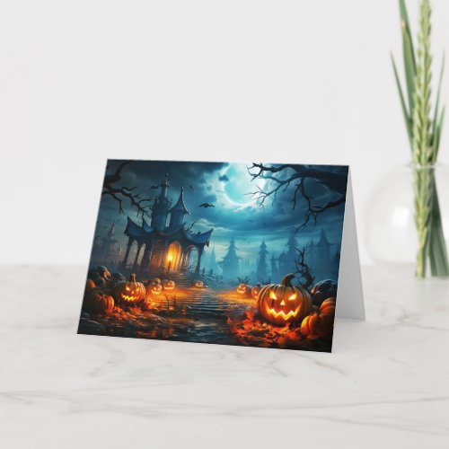 Happy Halloween Spooky Cemetery Card