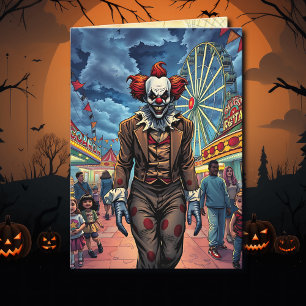 Happy Halloween Spooky Clown Card