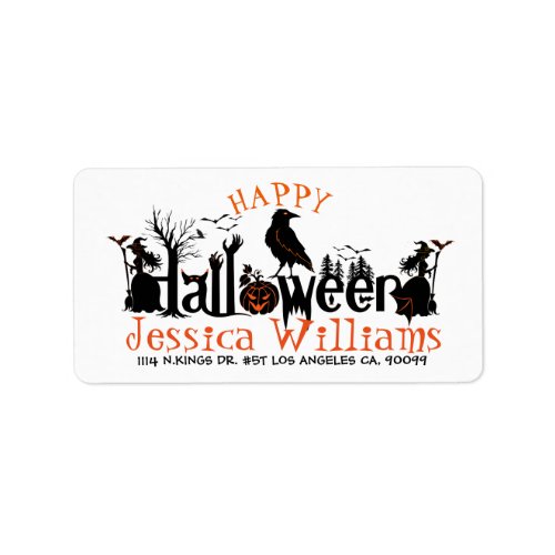 Happy Halloween Spooky Concept Design Label