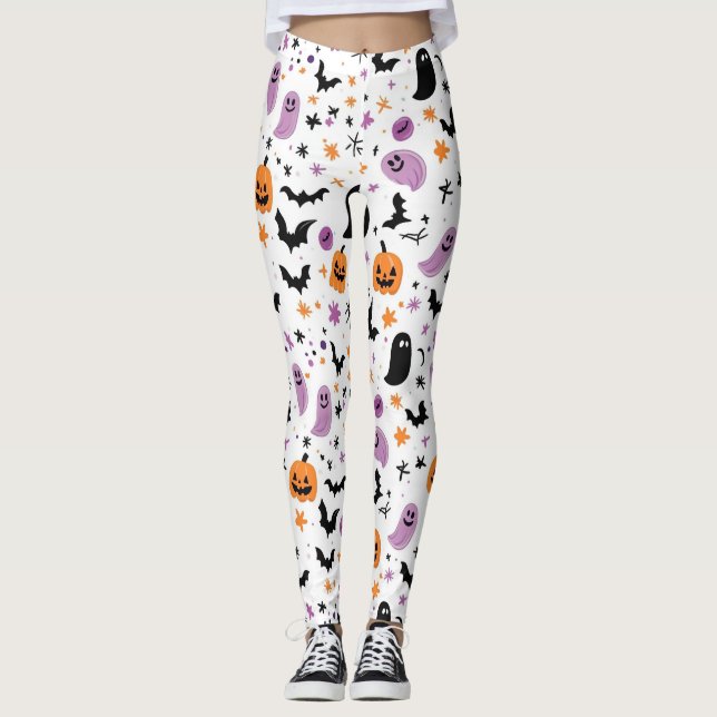Happy Halloween Spooky Cute & Festive Halloween  Leggings (Front)