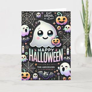 Happy Halloween Spooky Cute Ghost  Holiday Card