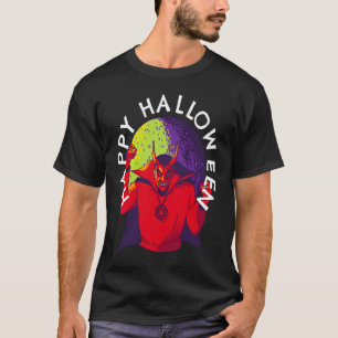 Happy Halloween Spooky Devil Satan in Full Moon T-Shirt