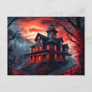 Happy Halloween Spooky Dwelling Postcard