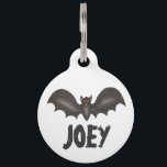 Happy Halloween Spooky Flying Black Bat Pet ID Tag<br><div class="desc">Features an original marker illustration of a spooky flying black bat. Great for Halloween!

This design is also available on other products. Coordinating designs are also available. Don't see what you're looking for? Need help with customization? Contact Rebecca to have something designed just for you.</div>
