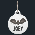 Happy Halloween Spooky Flying Black Bat Pet ID Tag<br><div class="desc">Features an original marker illustration of a spooky flying black bat. Great for Halloween!

This design is also available on other products. Coordinating designs are also available. Don't see what you're looking for? Need help with customization? Contact Rebecca to have something designed just for you.</div>