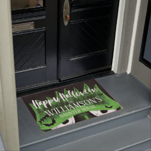 Happy Halloween Spooky Frankenstein Hunted House Doormat