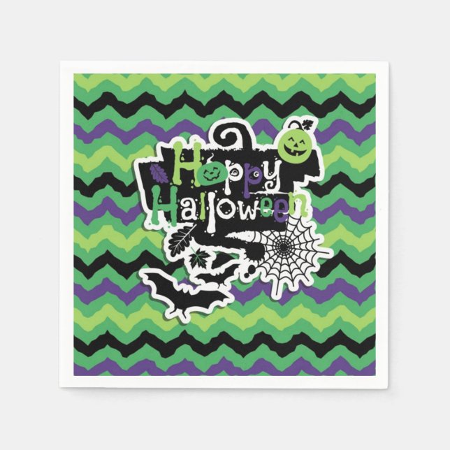 Happy Halloween Spooky Fun Paper Napkins (Front)