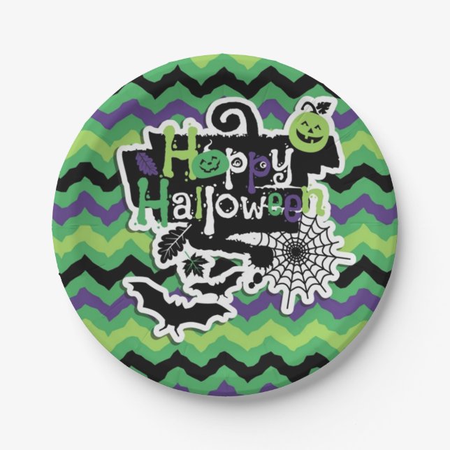 Happy Halloween Spooky Fun Paper Plates (Front)