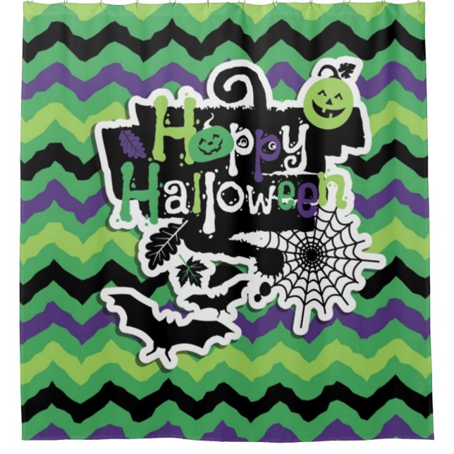 Happy Halloween Spooky Fun Shower Curtain (Front)