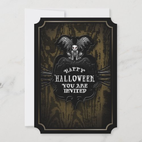 Happy Halloween Spooky Gargoyle Invitation