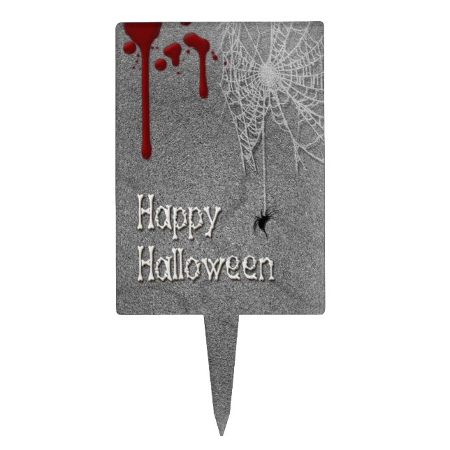 Happy Halloween Spooky Gravestone Cake Topper (Front)