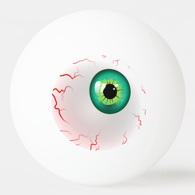 Happy Halloween! Spooky Green Eyeball Ping-Pong Ball (Front)