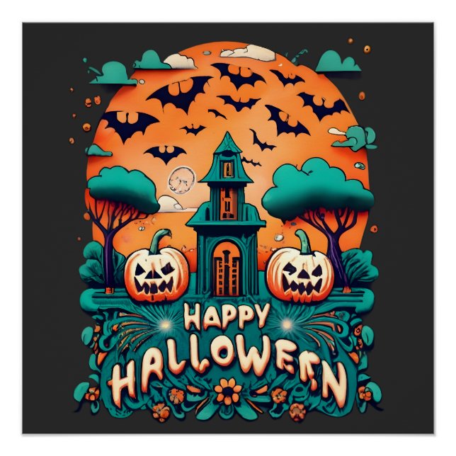 Happy Halloween | Spooky Halloween Poster (Front)