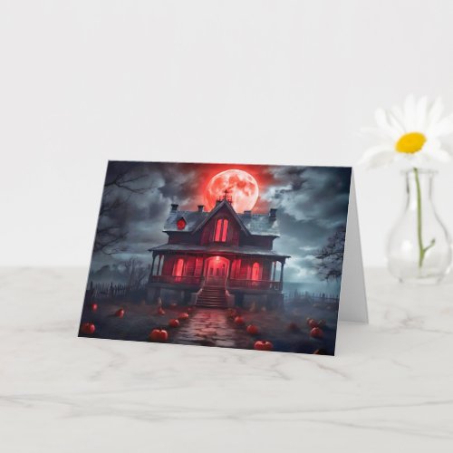 Happy Halloween Spooky Haunted House Card