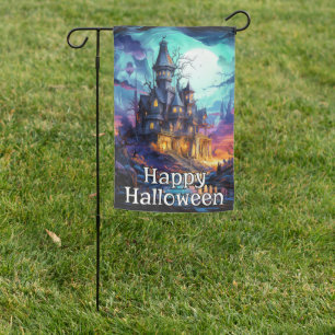Happy Halloween Spooky Haunted House Garden Flag