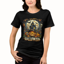 Happy Halloween Spooky Haunted House & Pumpkins