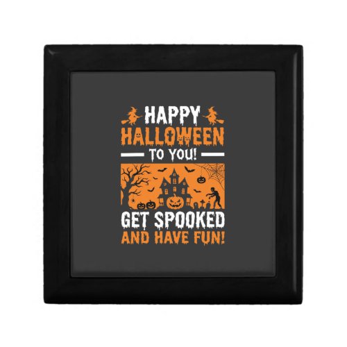 Happy Halloween Spooky Haunted House Quote Gift Box
