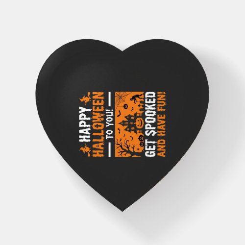 Happy Halloween Spooky Haunted House Quote Paperweight