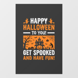 Happy Halloween Spooky Haunted House Quote Window Cling