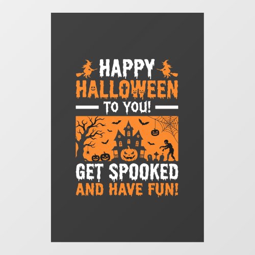 Happy Halloween Spooky Haunted House Quote Window Cling
