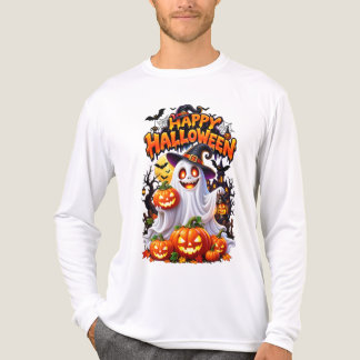 Happy Halloween Spooky Haunted Tree Design Tri-Blend Shirt