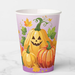 Happy Halloween Spooky Jack-O-Lantern Natural Paper Cups