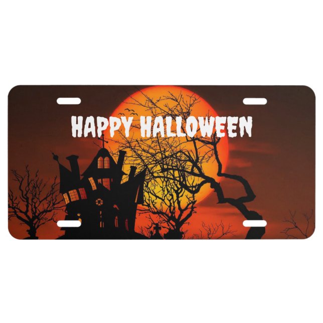 Happy Halloween Spooky License Plate (Front)