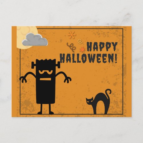 Happy Halloween Spooky Monster Postcard