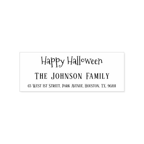 Happy Halloween Spooky Party Invite Return Address Rubber Stamp