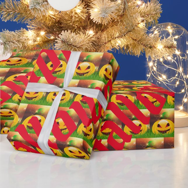 Happy Halloween Spooky Party Time Wrapping Paper (Holidays)