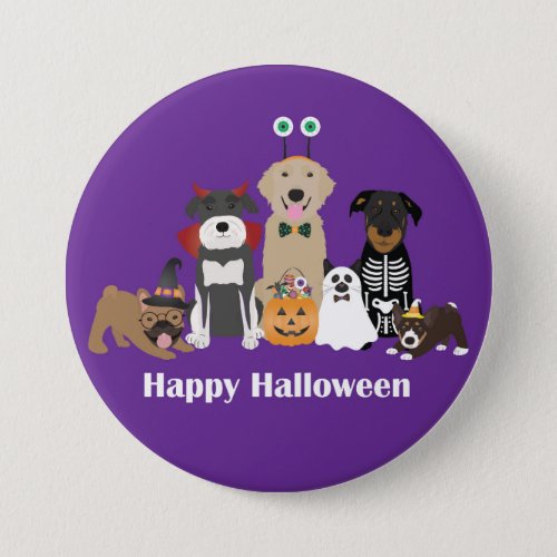 Happy Halloween Spooky Pet Costumes Button