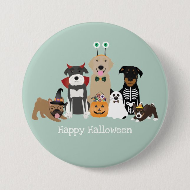 Happy Halloween Spooky Pet Costumes Button (Front)