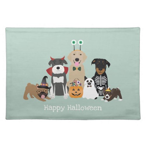 Happy Halloween Spooky Pet Costumes Cloth Placemat
